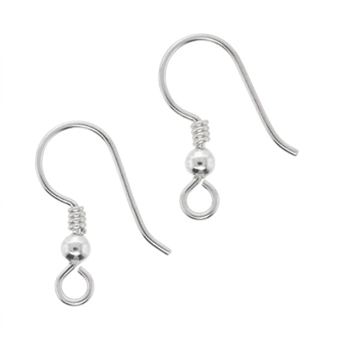 Ganci palline per orecchini mm. 18 Placcatura argento fino x6