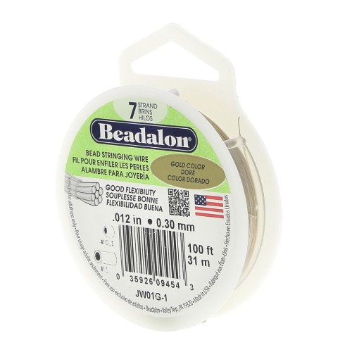 Cavetto 7 fili Beadalon 0.30 mm Dorato x m. 31