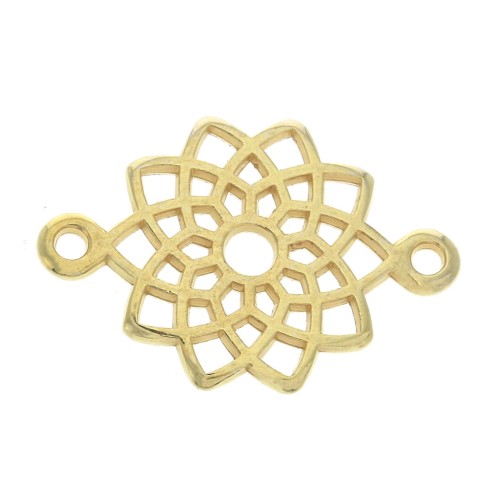 Distanziatore mandala in zamac 2 fori20 mm - Dorato con oro fino x1