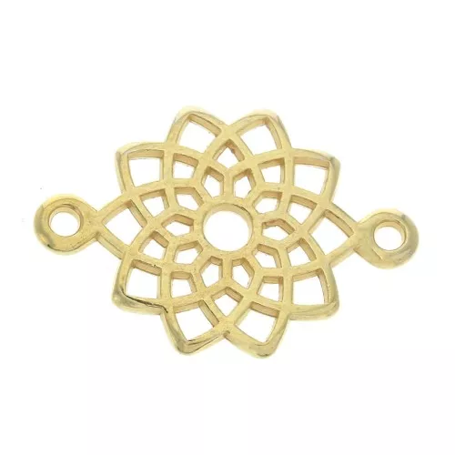 Distanziatore mandala in zamac 2 fori20 mm - Dorato con oro fino x1
