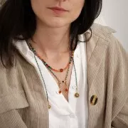 Pendente medaglia stella del nord 12mm per creazione di bijoux DIY - Dorato con oro fino x1