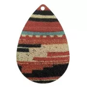 Goccia stile etnico in acciaio 36x24 mm - Dorato / Etnico x1