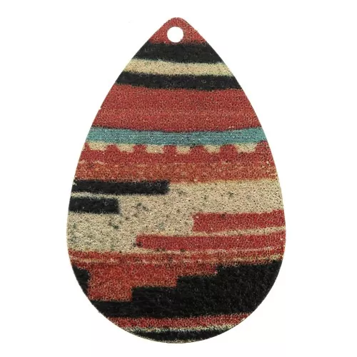 Goccia stile etnico in acciaio 36x24 mm - Dorato / Etnico x1