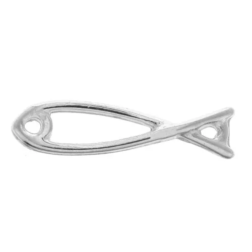 Distanziatore pesce in zamac 2 fori 24 mm - Placcatura argento antico x1