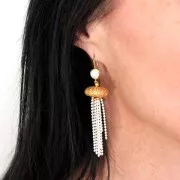 Perla in metallo riccio di mare 16x7 mm per creazione di bijoux DIYDIY - Dorato con oro fino x1