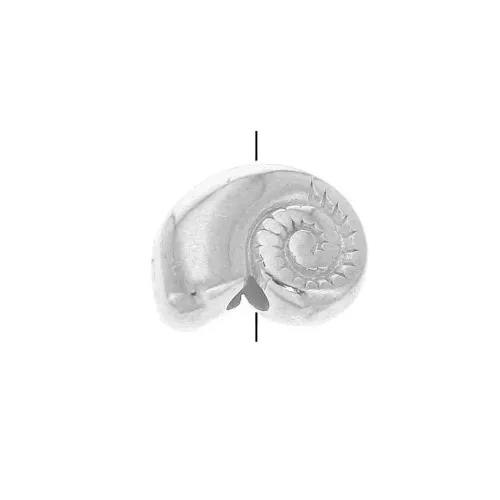 Perla in metallo conchiglia 10x8 mm - Placcatura argento antico x1