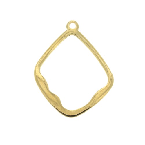 Pendente losanga 27x21 mm per creazione di bijoux DIY - Dorato con oro fino x1