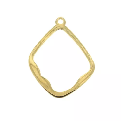 Pendente losanga 27x21 mm per creazione di bijoux DIY - Dorato con oro fino x1