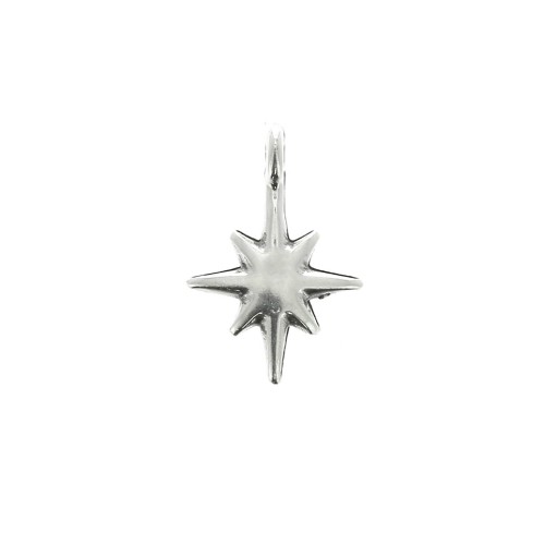 Pendente Stella del Nord in zamac 14x10 mm - Placcatura Argento Antico x1