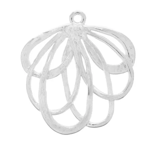 Pendente fiore 27x25 mm per creazione di bijoux DIY - Placcatura Argento Antico x1