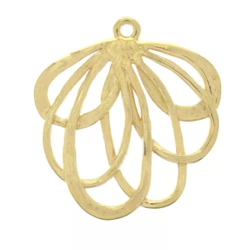 Pendente fiore 27x25 mm per creazione di bijoux DIY - Dorato con oro fino x1
