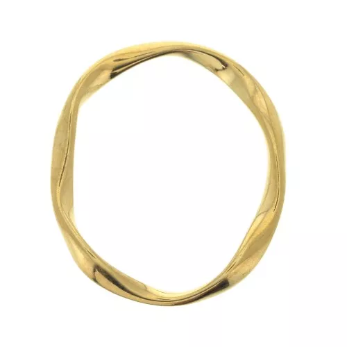 Anellino ovale irregolare 33x27 mm per creazione di bijoux DIY - Dorato con oro fino x1