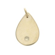 Ciondolo battuto goccia con anellino 17 mm Pietra di luna/ Placcato Oro 3 microns