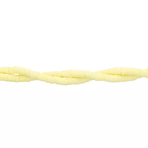 Perle rondelle in pasta polimerica Heishi 4x1 mm - Vaniglia x43cm