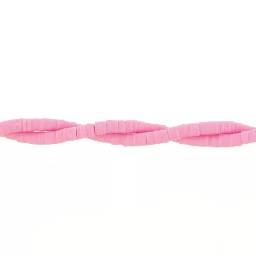 Perle rondelle in pasta polimerica Heishi 4x1 mm Rosa brillante x45 cm