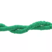 Perle rondelle in pasta polimerica Heishi 4x1 mm Verde x39 cm
