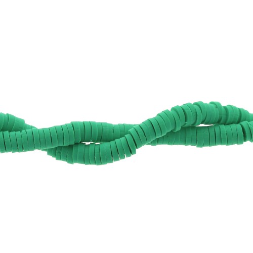 Perle rondelle in pasta polimerica Heishi 4x1 mm Verde x39 cm