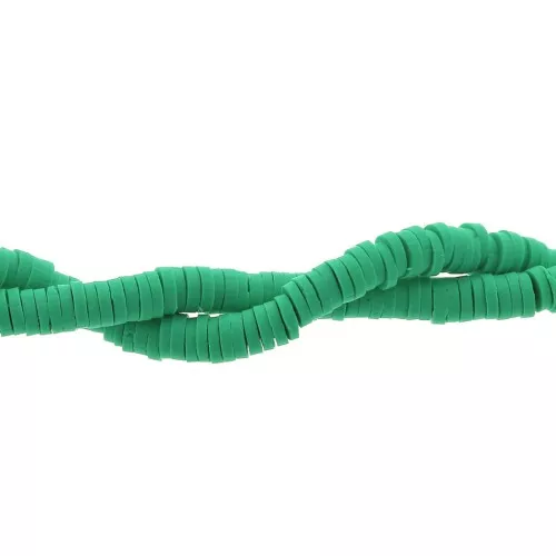 Perle rondelle in pasta polimerica Heishi 4x1 mm Verde x39 cm