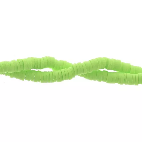 Perle in pasta polimerica Heishi 4x1 mm Verde lime x39 cm