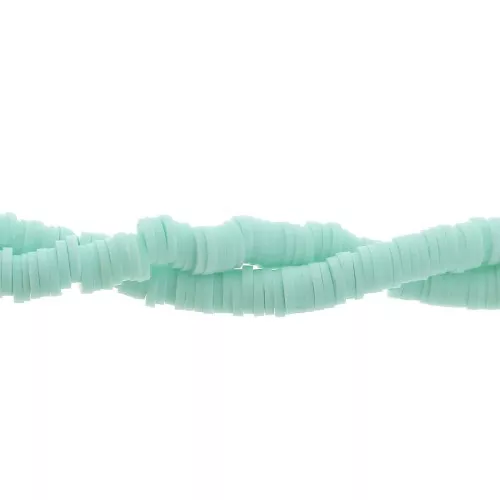 Perle rondelle in pasta polimerica Heishi 6x1 mm Menta x44 cm