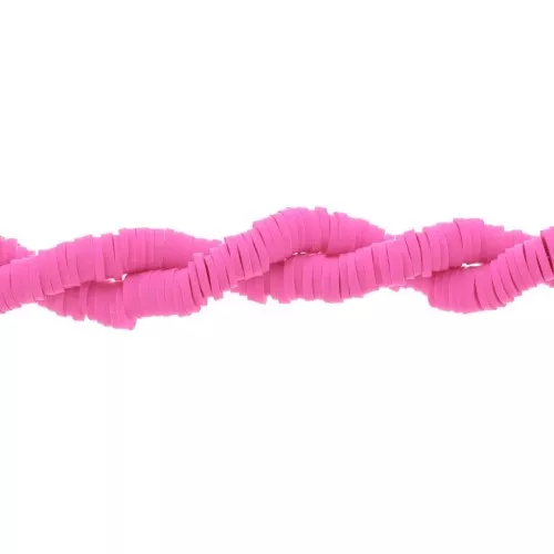 Perle rondelle in pasta polimerica Heishi 5x1 mm Rosa brillante x39 cm