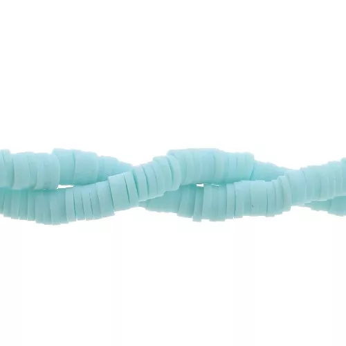 Perla in pasta polimerica Heishi 5x1 mm Azzurro x39 cm