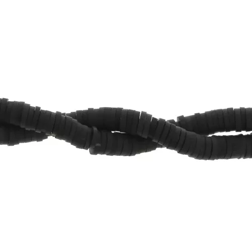 Perle rondelle in pasta polimerica Heishi 5x1 mm Nero x45 cm