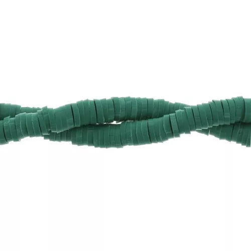Perle rondelle in pasta polimerica Heishi 6x1 mm Verde foresta x39 cm