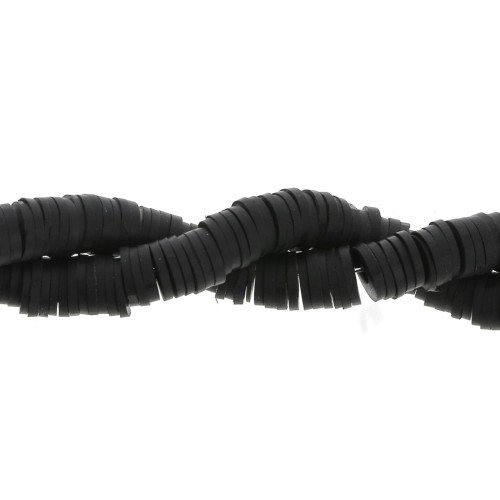 Perle in pasta polimerica Heishi 6x1 mm Nero x45 cm