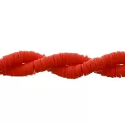 Perle in pasta polimerica Heishi 6x1 mm Rosso x39 cm