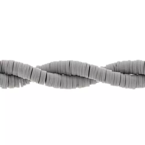 Perle rondelle in pasta polimerica Heishi 6x1 mm Grigio chiaro x43 cm