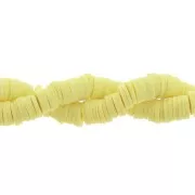 Perle rondelle in pasta polimerica Heishi 6x1 mm Giallo chiaro x44 cm
