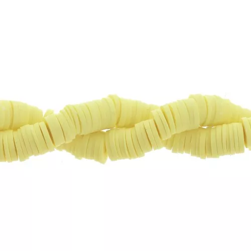 Perle rondelle in pasta polimerica Heishi 6x1 mm Giallo chiaro x44 cm