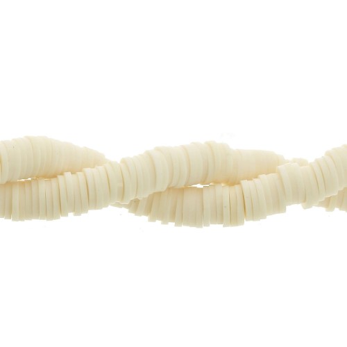 Perle in pasta polimerica Heishi 6x1 mm Crema x45 cm