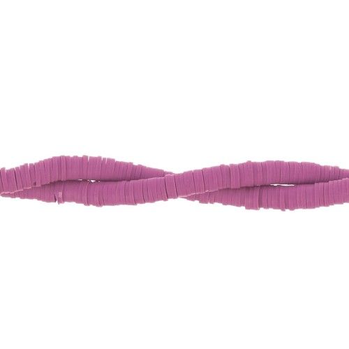 Perle rondelle in pasta polimerica Heishi 6x1 mm Orchidea x43 cm