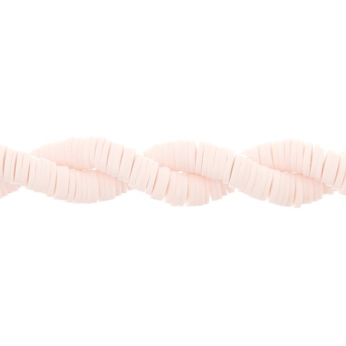 Perle rondelle in pasta polimerica Heishi 6x1 mm Rosa pallido x44 cm