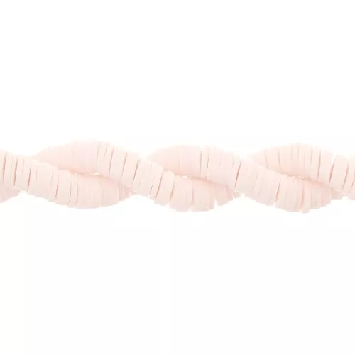 Perle rondelle in pasta polimerica Heishi 6x1 mm Rosa pallido x44 cm