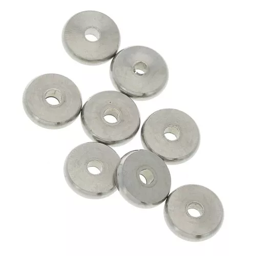 Rondelle piatte in acciaio Inox 8x2 mm per creazione di bijoux DIY x8