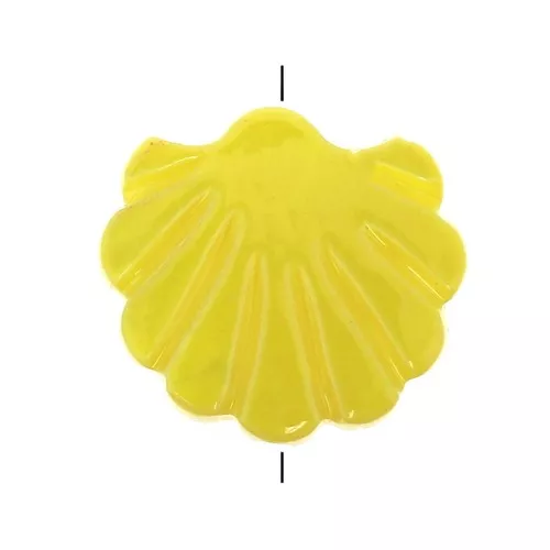 Conchiglia madreperla forata - 12 mm per la creazione di bijoux x1 giallo