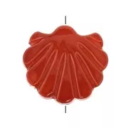 Conchiglia madreperla forata  - 12 mm per la creazione di bijoux Rosso chiaro