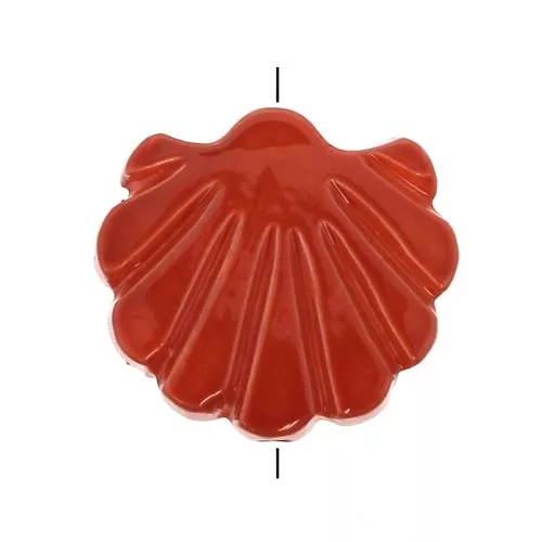 Conchiglia madreperla forata - 12 mm per la creazione di bijoux Rosso chiaro