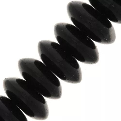 Perline Agata nera rondelle mm. 8x3.5 x15