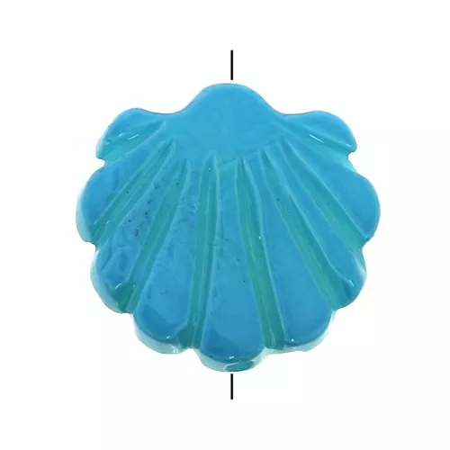 Conchiglia madreperla forata - 12 mm per la creazione di bijoux Blu