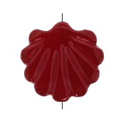 Conchiglia madreperla forata  - 12 mm per la creazione di bijoux Rosso scuro