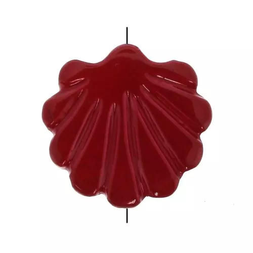 Conchiglia madreperla forata - 12 mm per la creazione di bijoux Rosso scuro