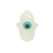 Perle Khamsa con occhio - madreperla 16x11 mm Naturale/Turquoise x1