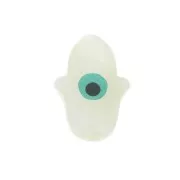 Perle Khamsa con occhio - madreperla 16x11 mm Naturale/Turquoise x1