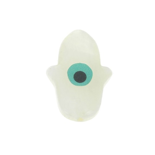 Perle Khamsa con occhio - madreperla 16x11 mm Naturale/Turquoise x1