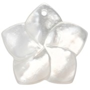 Pendente a forma di fiore in madreperla 19,5x20 mm - Naturale x1