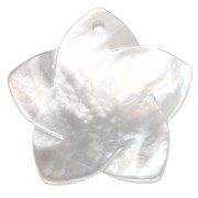 Pendente a forma di fiore in madreperla 19,5x20 mm - Naturale x1